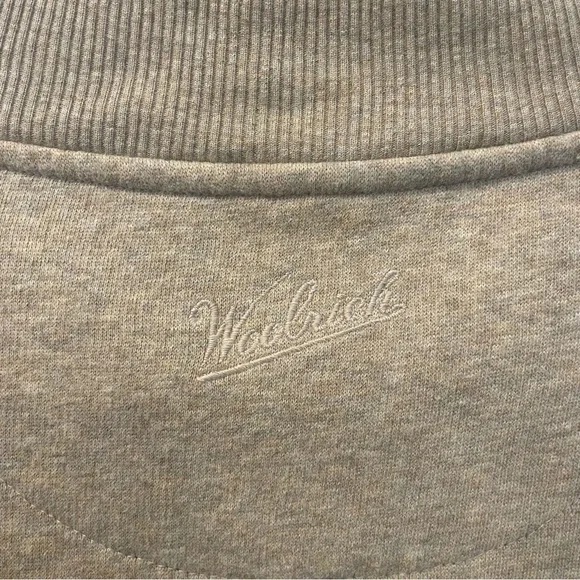 Woolrich QuarterZip Pullover Sweater Elbow Patch Tan Brown Mens Size XL - Picture 4 of 8